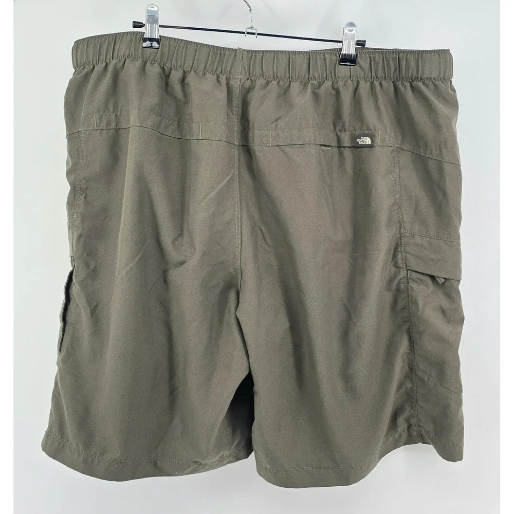 The North Face Hiking Cargo Shorts Size XL Mens Olive Green Belted Gorpcore